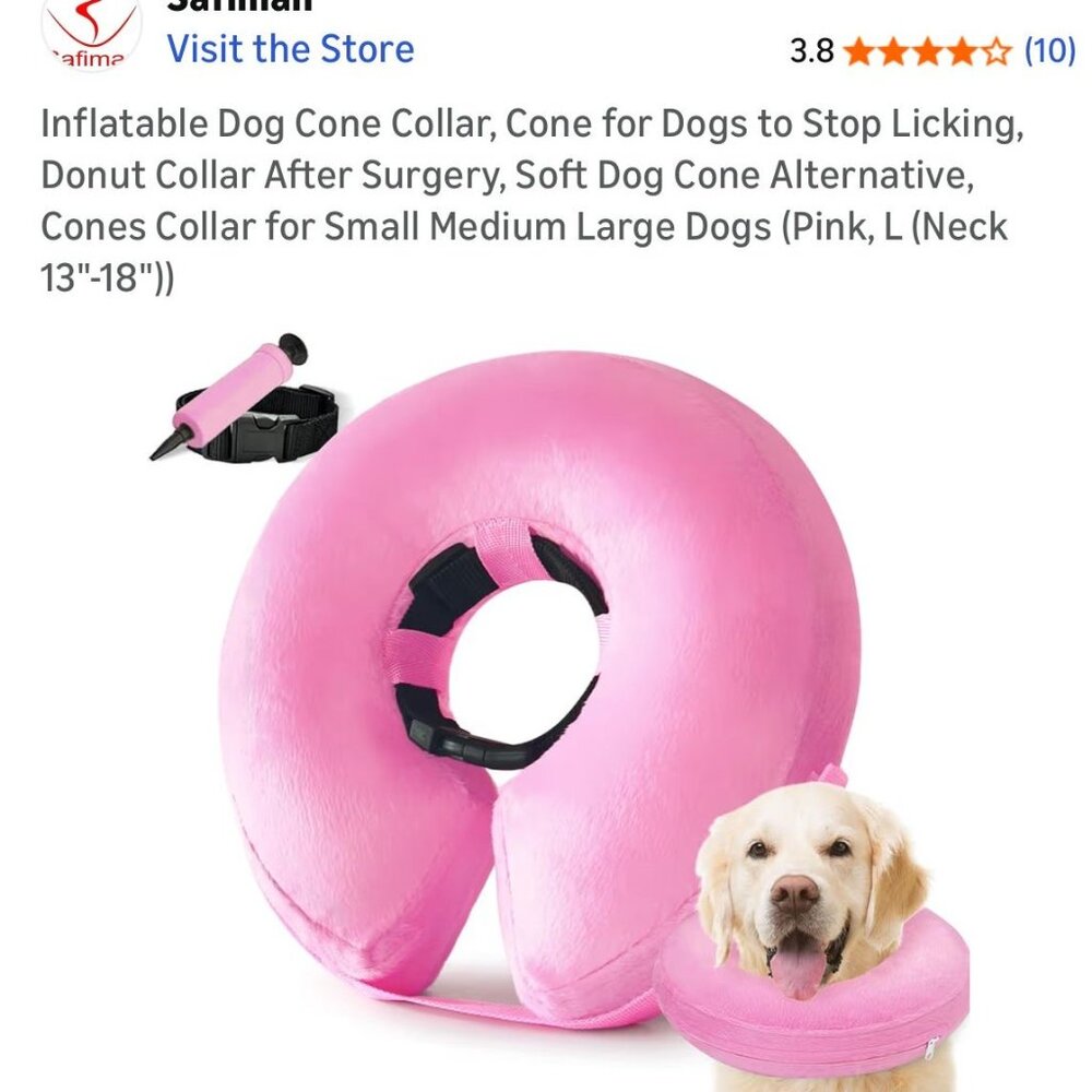 Inflatable Dog Collar Size Large